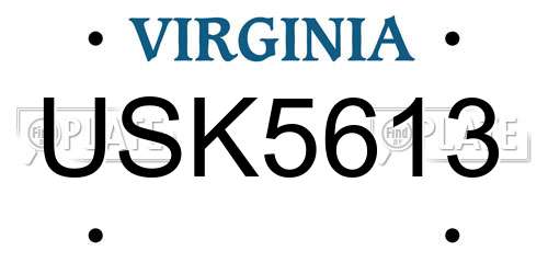 USK5613 Virginia License Plate