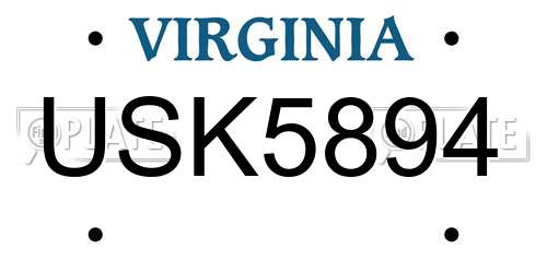 USK5894 Virginia License Plate