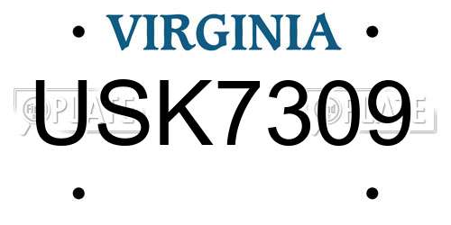 USK7309 Virginia License Plate