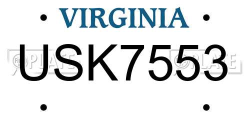 USK7553 Virginia License Plate
