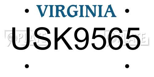 USK9565 Virginia License Plate