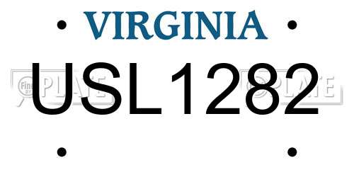 USL1282 Virginia License Plate