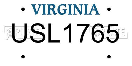 USL1765 Virginia License Plate