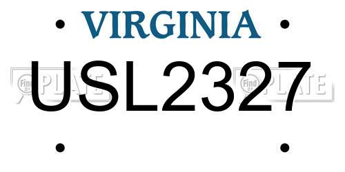 USL2327 Virginia License Plate