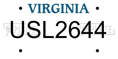 USL2644 Virginia License Plate