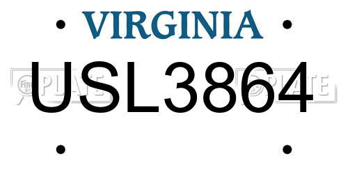 USL3864 Virginia License Plate