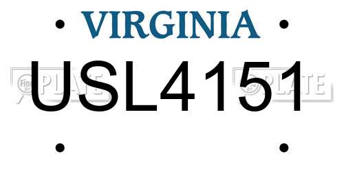 USL4151 Virginia License Plate
