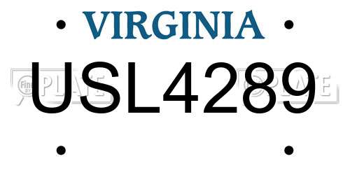 USL4289 Virginia License Plate