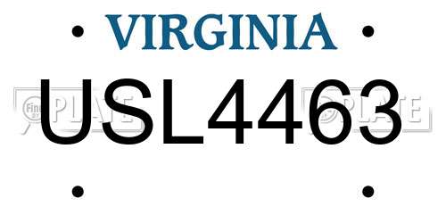 USL4463 Virginia License Plate