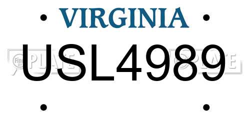USL4989 Virginia License Plate