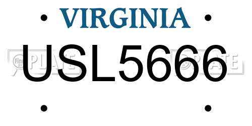 USL5666 Virginia License Plate