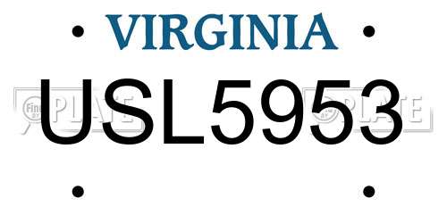 USL5953 Virginia License Plate