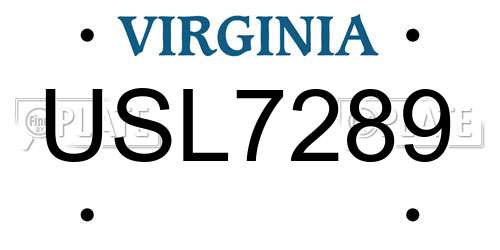 USL7289 Virginia License Plate
