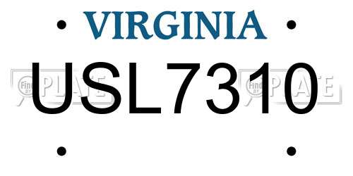 USL7310 Virginia License Plate