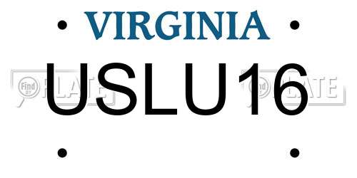 USLU16 Virginia License Plate