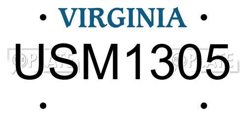USM1305 Virginia License Plate