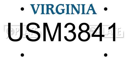 USM3841 Virginia License Plate