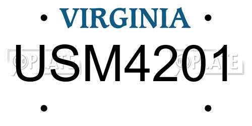 USM4201 Virginia License Plate