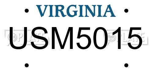 USM5015 Virginia License Plate