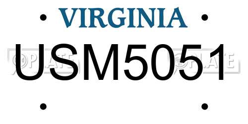 USM5051 Virginia License Plate