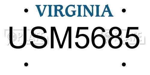 USM5685 Virginia License Plate