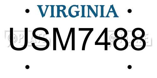 USM7488 Virginia License Plate