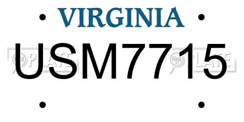 USM7715 Virginia License Plate