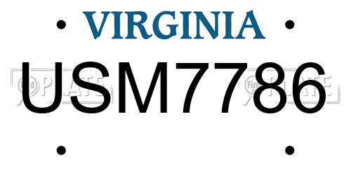 USM7786 Virginia License Plate