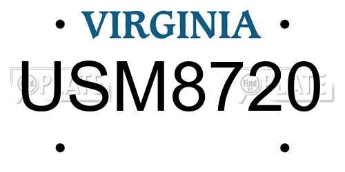 USM8720 Virginia License Plate