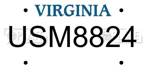 USM8824 Virginia License Plate