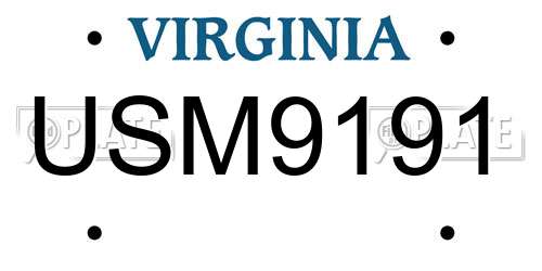 USM9191 Virginia License Plate