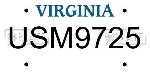 USM9725 Virginia License Plate