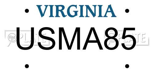 USMA85 Virginia License Plate