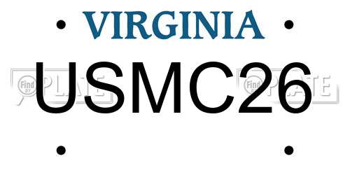 USMC26 Virginia License Plate