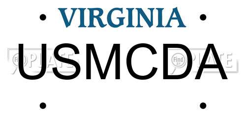 USMCDA Virginia License Plate