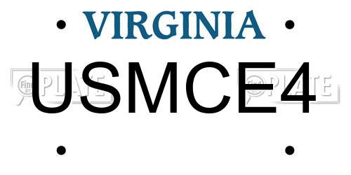 USMCE4 Virginia License Plate
