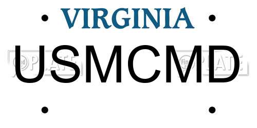 USMCMD Virginia License Plate