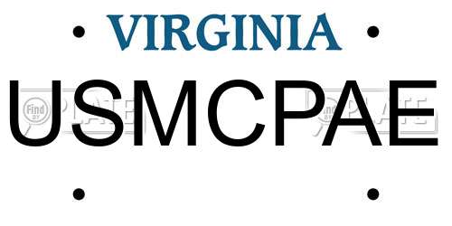 USMCPAE Virginia License Plate