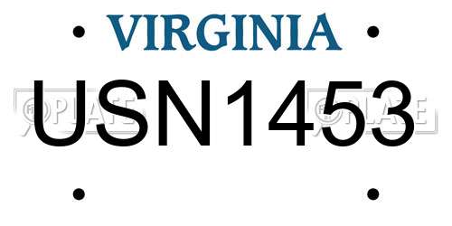 USN1453 Virginia License Plate