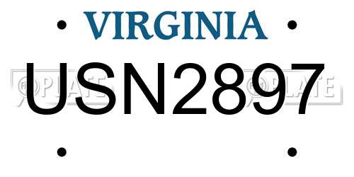 USN2897 Virginia License Plate
