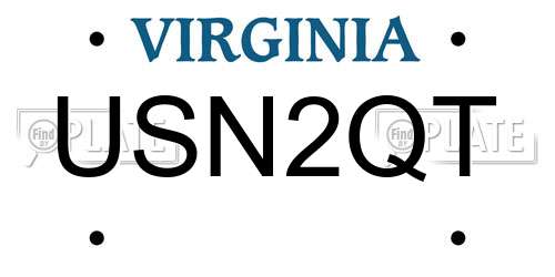USN2QT Virginia License Plate