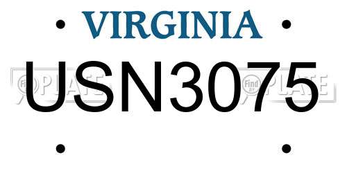 USN3075 Virginia License Plate