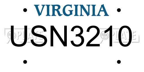 USN3210 Virginia License Plate
