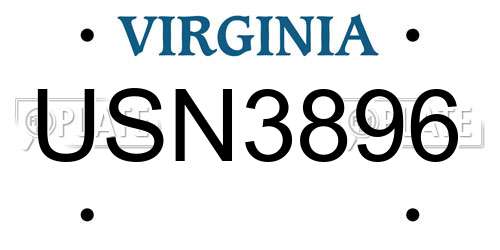 USN3896 Virginia License Plate
