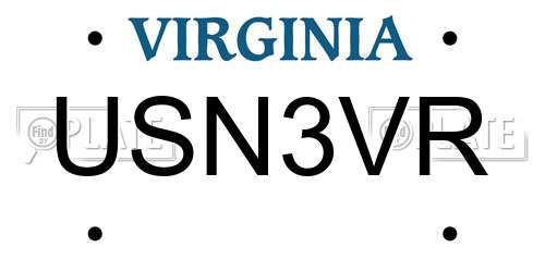 USN3VR Virginia License Plate