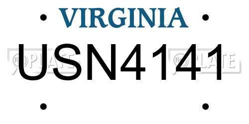 USN4141 Virginia License Plate