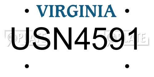 USN4591 Virginia License Plate