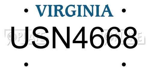 USN4668 Virginia License Plate