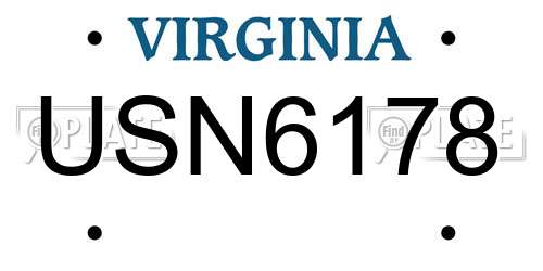 USN6178 Virginia License Plate