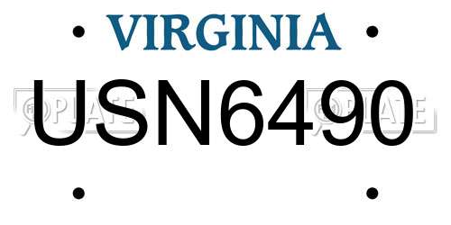 USN6490 Virginia License Plate